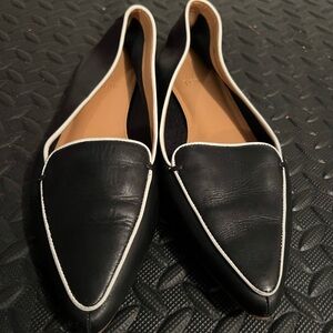 J. crew black pointy toe loafers 9